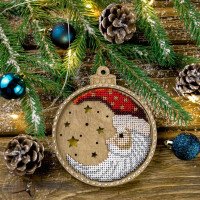 Bead embroidery kit on wood Wonderland Crafts FLK-365 Christmas decorations