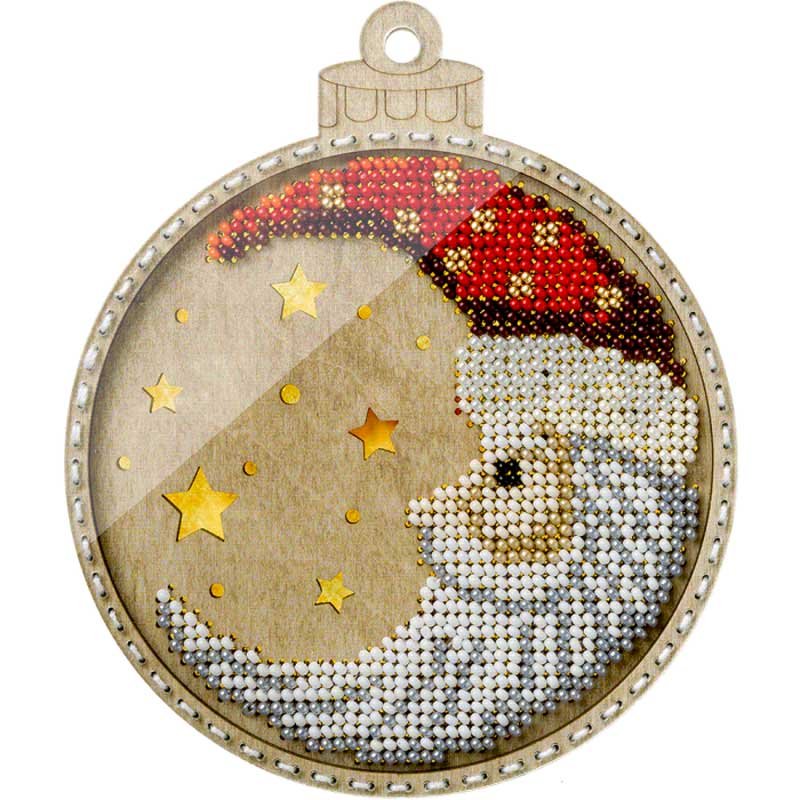 Bead embroidery kit on wood Wonderland Crafts FLK-365 Christmas decorations