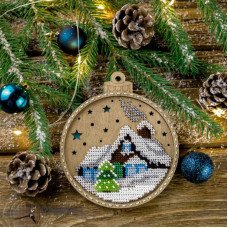 Bead embroidery kit on wood Wonderland Crafts FLK-366 Christmas decorations