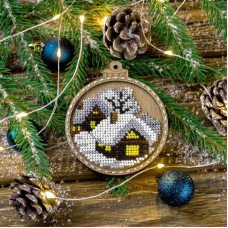 Bead embroidery kit on wood Wonderland Crafts FLK-370 Christmas decorations