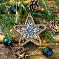 Bead embroidery kit on wood Wonderland Crafts FLK-372 Christmas decorations