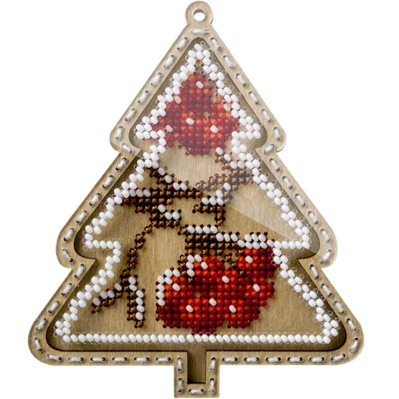 Bead embroidery kit on wood Wonderland Crafts FLK-374 Christmas decorations