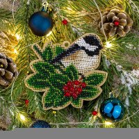 Bead embroidery kit on wood Wonderland Crafts FLK-379 Christmas decorations