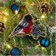 Bead embroidery kit on wood Wonderland Crafts FLK-381 Christmas decorations