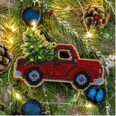 Bead embroidery kit on wood Wonderland Crafts FLK-382 Christmas decorations
