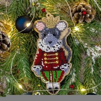 Bead embroidery kit on wood Wonderland Crafts FLK-393 Christmas decorations