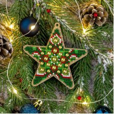 Bead embroidery kit on wood Wonderland Crafts FLK-397 Christmas decorations