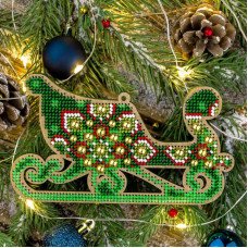 Bead embroidery kit on wood Wonderland Crafts FLK-399 Christmas decorations