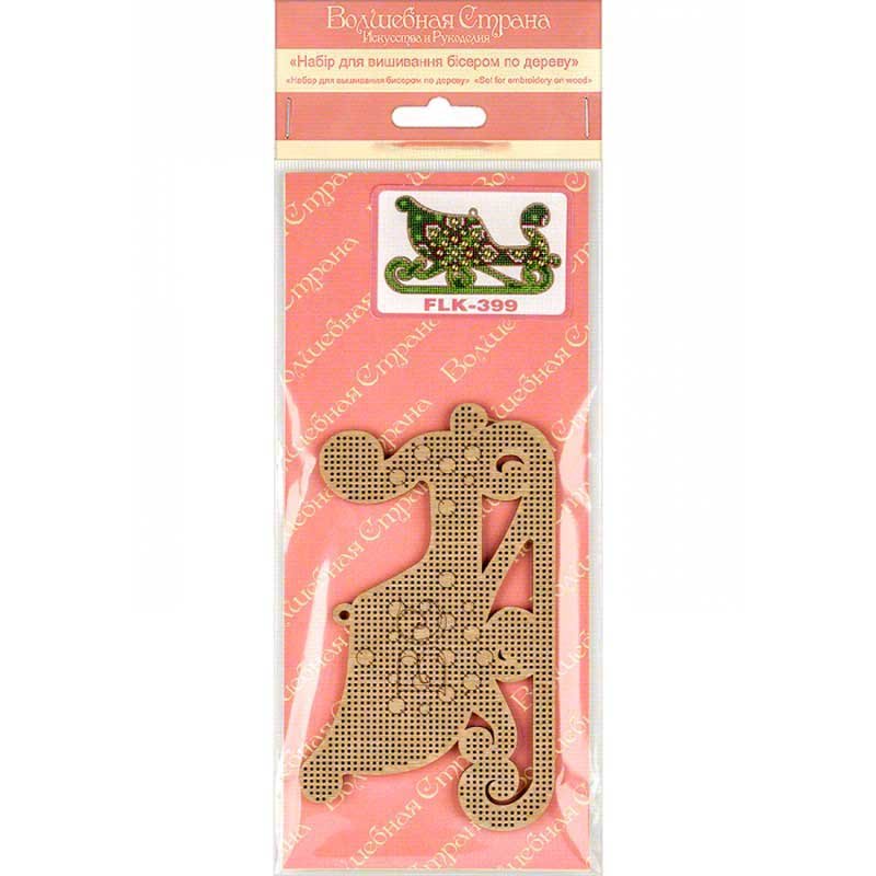 Bead embroidery kit on wood Wonderland Crafts FLK-399 Christmas decorations
