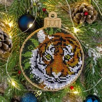 Bead embroidery kit on wood Wonderland Crafts FLK-400 Christmas decorations