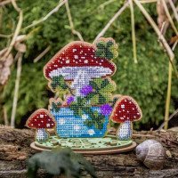 Bead embroidery kit on wood FairyLand FLK-404 Flowers