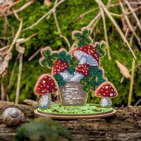 Bead embroidery kit on wood FairyLand FLK-405 Flowers