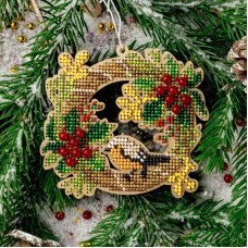 Bead embroidery kit on wood Wonderland Crafts FLK-439 Christmas decorations