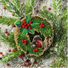 Bead embroidery kit on wood Wonderland Crafts FLK-440 Christmas decorations