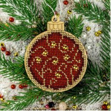 Bead embroidery kit on wood Wonderland Crafts FLK-443 Christmas decorations