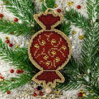Bead embroidery kit on wood Wonderland Crafts FLK-444 Christmas decorations