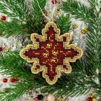 Bead embroidery kit on wood Wonderland Crafts FLK-448 Christmas decorations