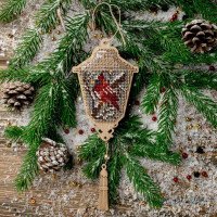 Bead embroidery kit on wood Wonderland Crafts FLK-450 Christmas decorations
