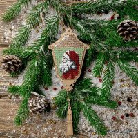 Bead embroidery kit on wood Wonderland Crafts FLK-452 Christmas decorations