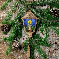 Bead embroidery kit on wood Wonderland Crafts FLK-453 Christmas decorations