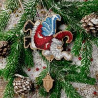 Bead embroidery kit on wood Wonderland Crafts FLK-455 Christmas decorations