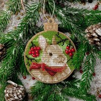 Bead embroidery kit on wood Wonderland Crafts FLK-463 Christmas decorations