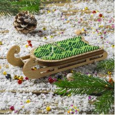 Bead embroidery kit on wood Wonderland Crafts FLK-467 Christmas decorations
