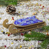 Bead embroidery kit on wood Wonderland Crafts FLK-469 Christmas decorations