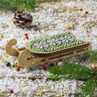 Bead embroidery kit on wood Wonderland Crafts FLK-471 Christmas decorations