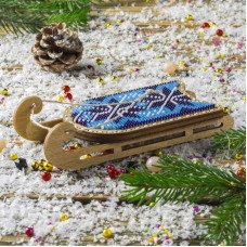 Bead embroidery kit on wood Wonderland Crafts FLK-472 Christmas decorations