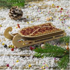 Bead embroidery kit on wood Wonderland Crafts FLK-473 Christmas decorations