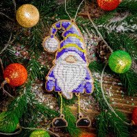 Bead embroidery kit on wood Wonderland Crafts FLK-493 Christmas decorations