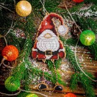 Bead embroidery kit on wood Wonderland Crafts FLK-494 Christmas decorations