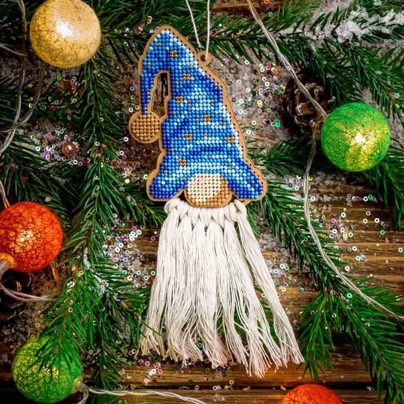 Bead embroidery kit on wood Wonderland Crafts FLK-495 Christmas decorations