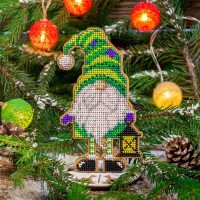 Bead embroidery kit on wood Wonderland Crafts FLK-500 Christmas decorations