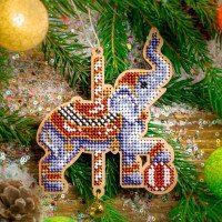 Bead embroidery kit on wood Wonderland Crafts FLK-513 Christmas decorations
