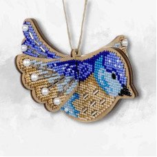 Bead embroidery kit on wood Wonderland Crafts FLK-587 birds