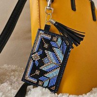 Bead embroidery kit on artificial leather Wonderland Crafts FLBB-177 Bag charm - Blue wallet