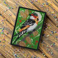 Bead embroidery kit on artificial leather Wonderland Crafts FLBB-059 Passport cover