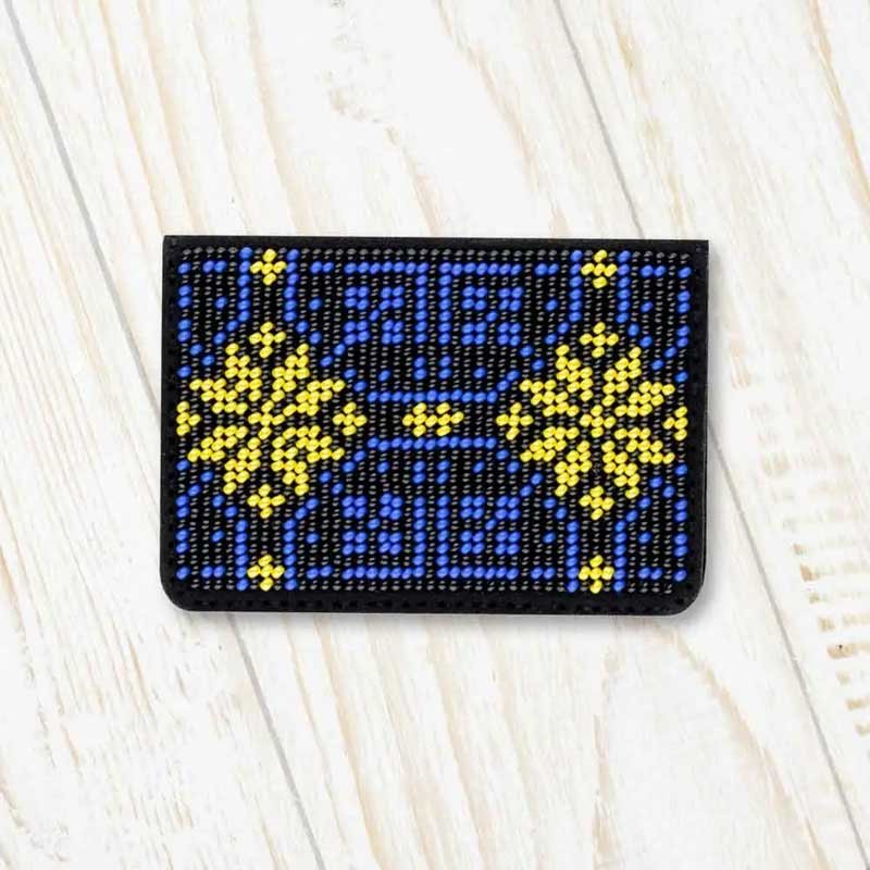 Bead embroidery kit on artificial leather Wonderland Crafts FLBB-065 ID Passport cover