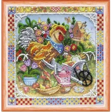 Bead embroideri kit Mini Abris Art AM-123 Cockerel-gardener
