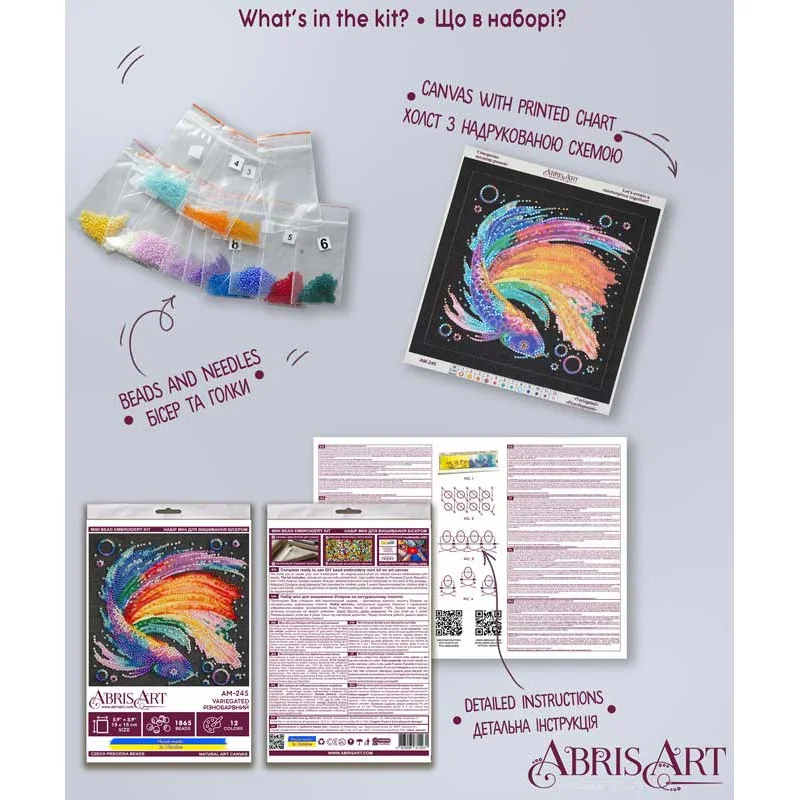 Bead embroideri kit Mini Abris Art AM-245 Variegated