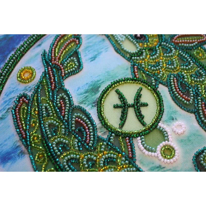 Main Bead Embroidery Kit on Canvas  Abris Art AB-332-12 Sign of the Zodiac of Pisces