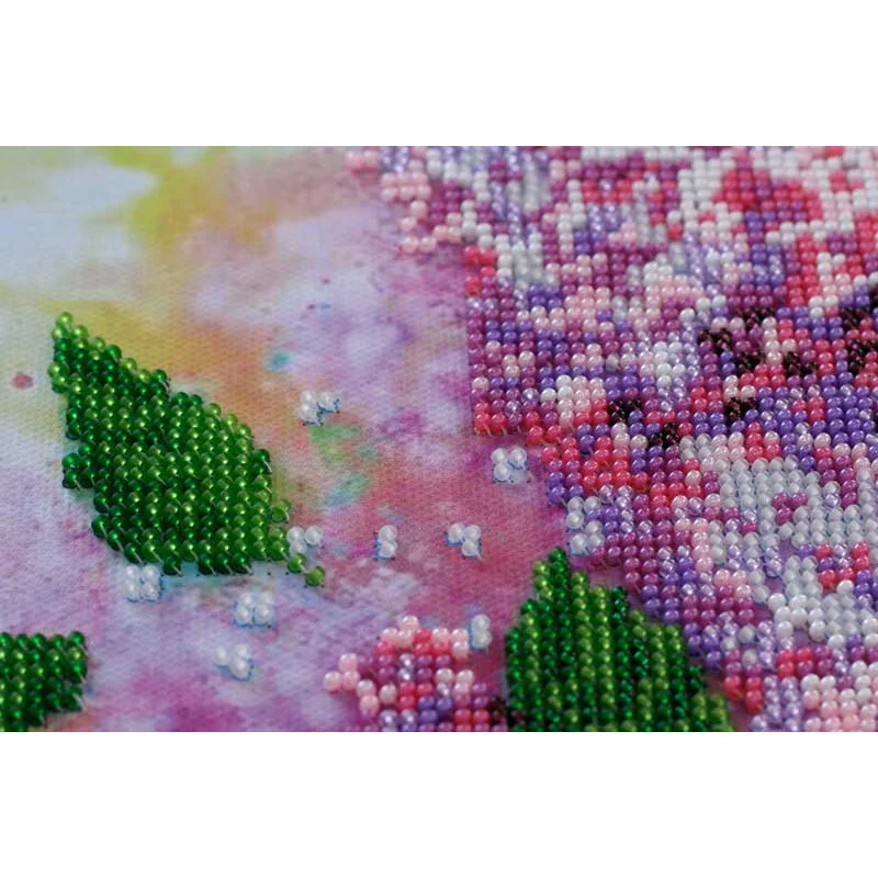 Main Bead Embroidery Kit on Canvas  Abris Art AB-528 Lilac Still Life