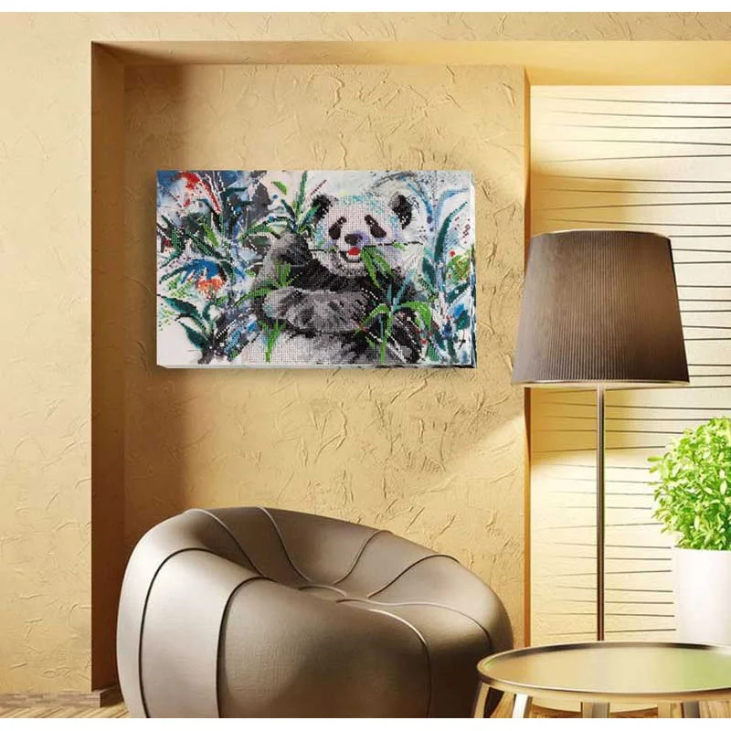 Main Bead Embroidery Kit on Canvas  Abris Art AB-651 Bamboo bear