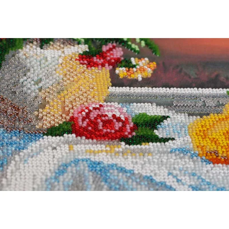 Main Bead Embroidery Kit on Canvas  Abris Art AB-703 Still life with quince