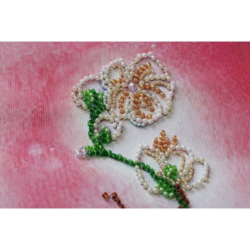 Main Bead Embroidery Kit on Canvas  Abris Art AB-799 Sakura color