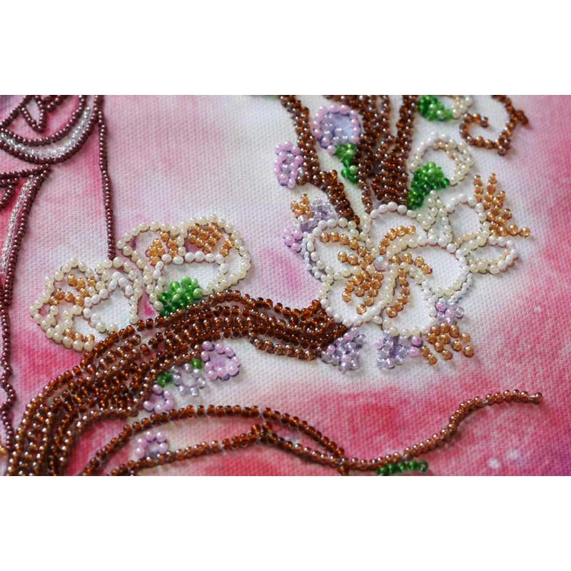 Main Bead Embroidery Kit on Canvas  Abris Art AB-799 Sakura color
