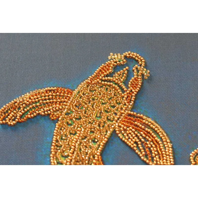 Main Bead Embroidery Kit on Canvas  Abris Art AB-825 Koi blue