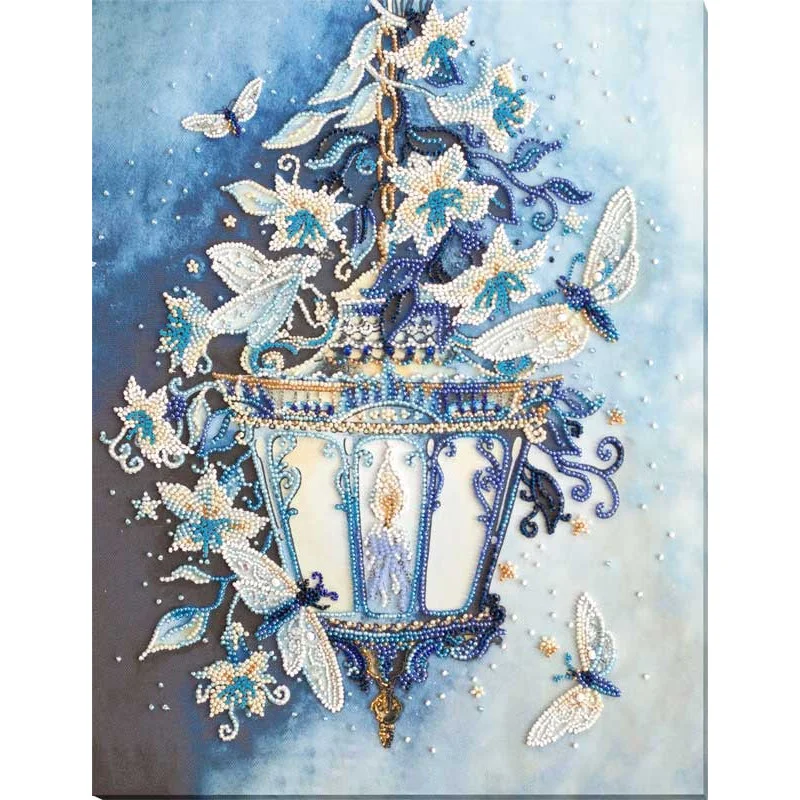 Main Bead Embroidery Kit on Canvas  Abris Art AB-838 White magic